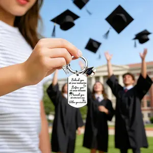 2026 Graduation Gift Keychain – Class of 2026 Stainless Steel Inspirational Keyring for Students Boys Girls Graduation Party Favor