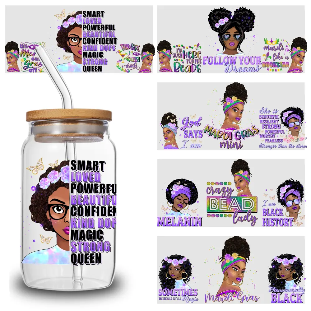 5 Sheets Follow Your Dreams Art Prints Melanin Magic   Stickers Plastic Self-Adhesive Labels Waterproof  Transfer Motivational Decoration Items Ornaments   cup wrap aesthetic cute vintage UV DTF practical joke gift girl kid teen adult diy creative