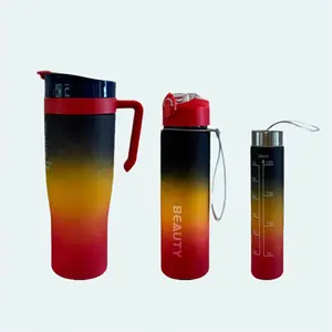HOWWELL, 46oz Tumbler, Big Tumbler, Plastic Tumbler, 3 in 1, with Straw, with measurement, Lid, Leak Proof, water bottle, drinkware Flasks Bottled