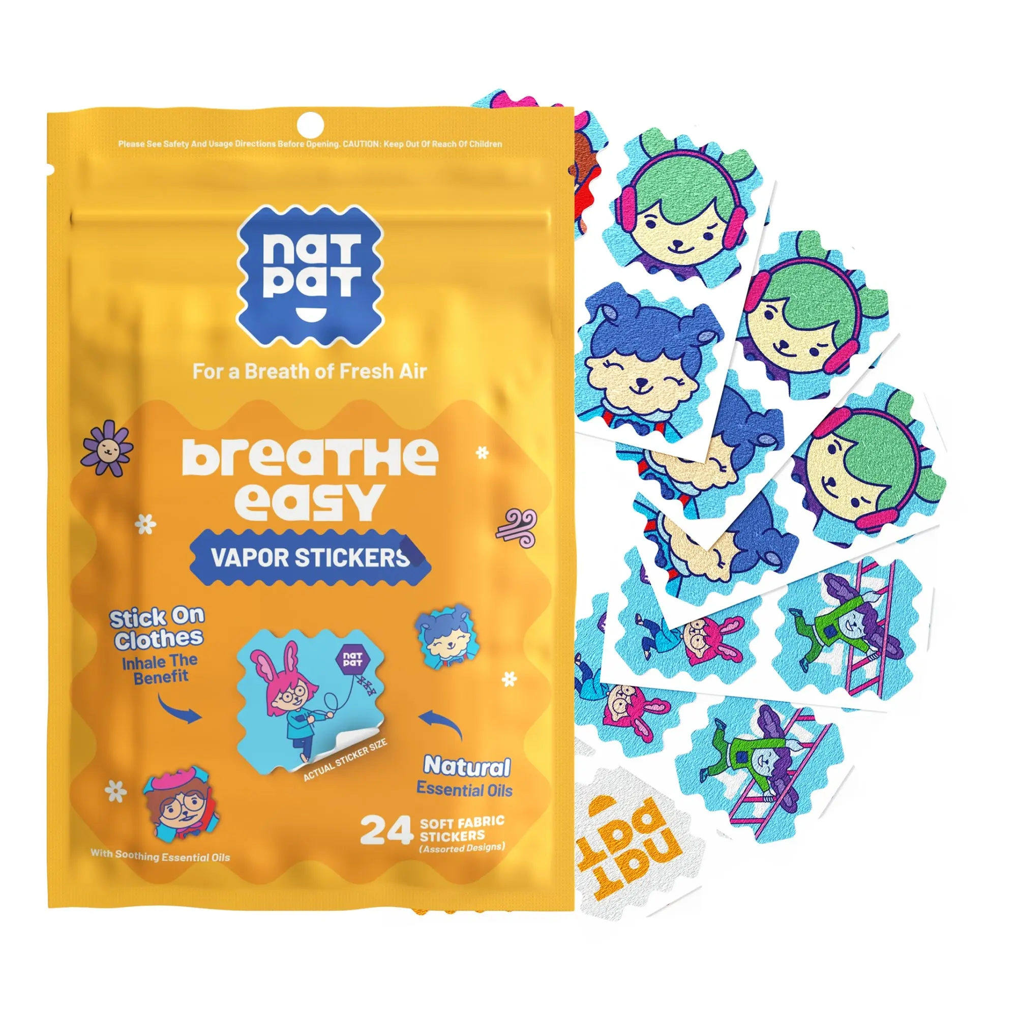 StuffyPatch - Breath Easy Stickers Relief Essential Oil