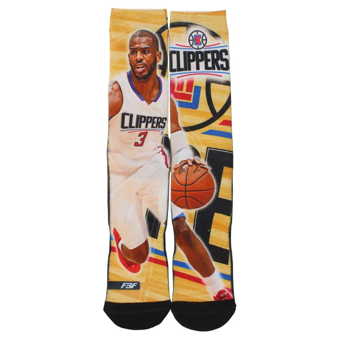 FBF Originals Mens Chris Paul Los Angeles Clippers Center Court Socks Light Brown