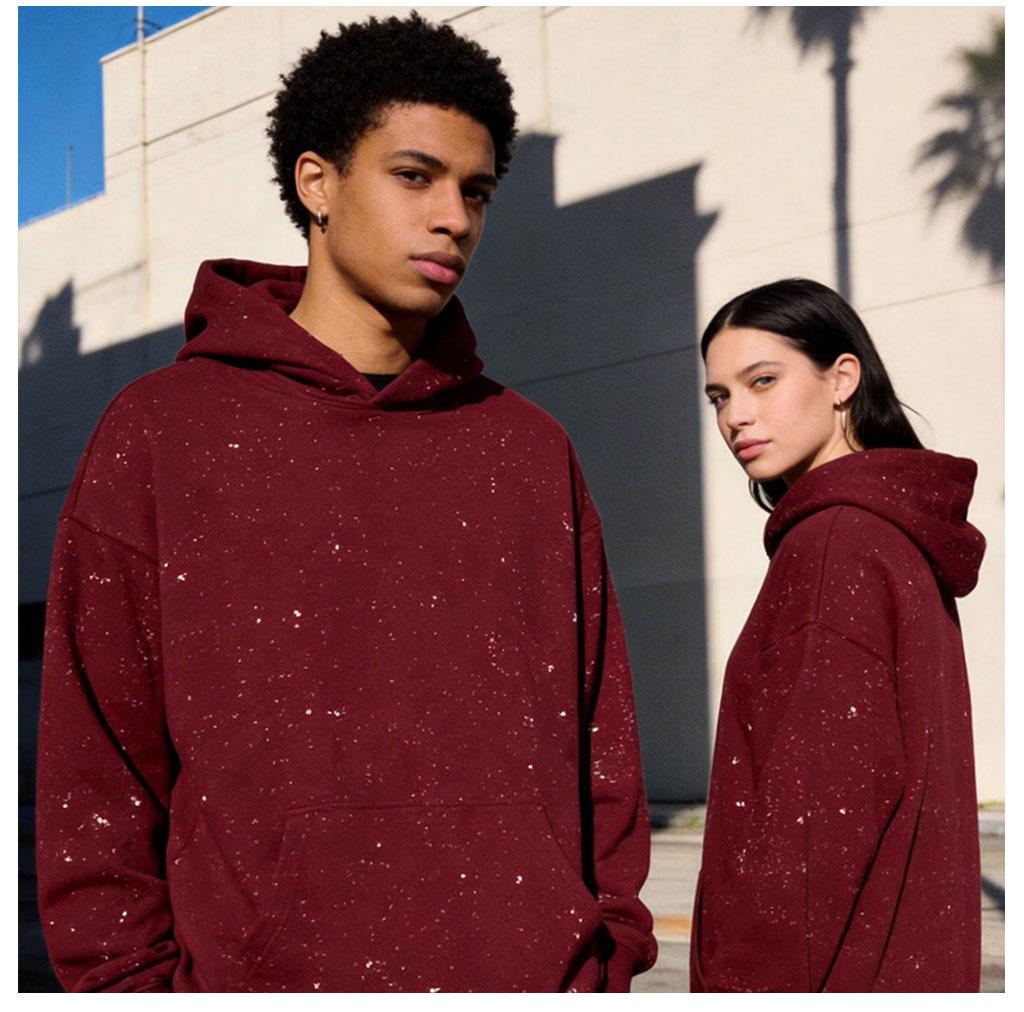 TELLFUN--Sequined Pullover Hoodie - Fashionable Casual Long-Sleeved Menswear Top with Pockets, Loose-Fitting Y2K Galaxy Sweatshirt for Autumn & Winter