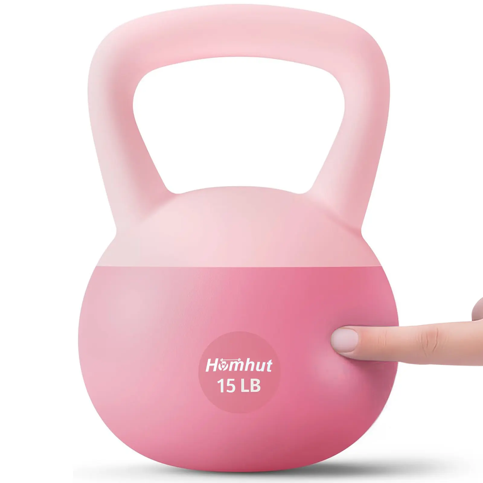 Full Wrap Soft Outer Cover Filled Kettlebell Wide Anti Slip Handle Round Arc Structure Floor Friendly Compact Portable Home Weight Equipment