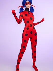 Miraculous Ladybug Screen Printing Cosplay Costume with Mask and Yoyo