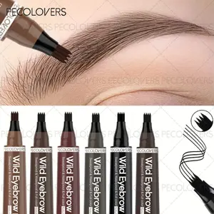 4 Points Eyebrow Pen Long Lasting Liquid Eyebrow Tattoo Pen Cosmetic Waterproof Professional Microblading Eyebrow Pencil