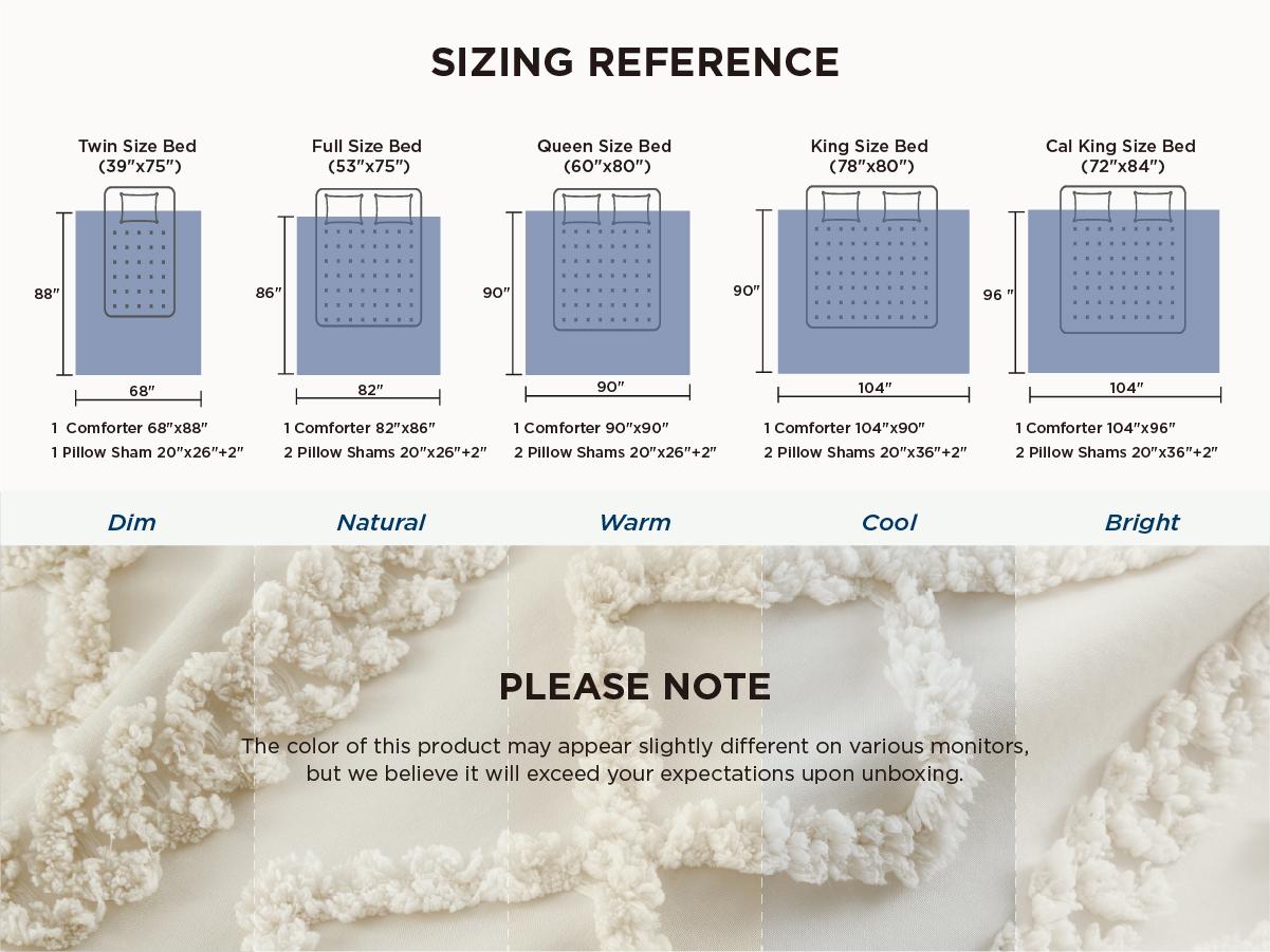 Bedsure Tufted Boho Decorative Bedding Set Comforter Boho Bed Set, GentleSoft 3 Pieces Farmhouse Shabby Chic Embroidery Bedding, Soft Jacquard Comforter for All Seasons