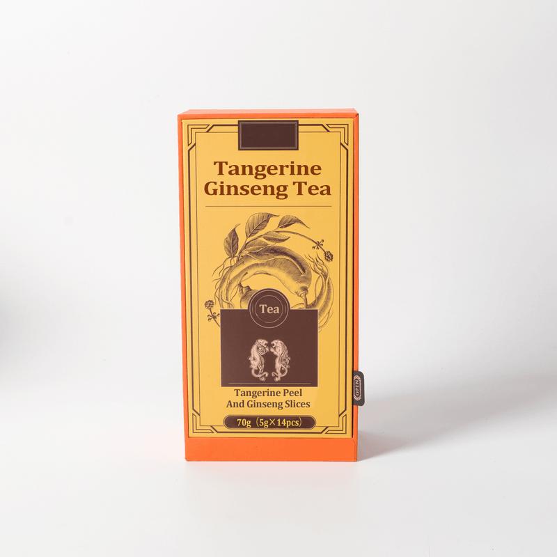 Energy Boost Tea Tangerine Ginseng Tea 70g(5g×14pcs) High Quality Ginseng And Sun Dried Tangerine Peel