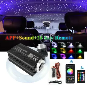 500PCS Fiber Optic Star Light Kit Car Home Headliner Roof Twinkle Ceiling Lights RGB LED APP Remote Control Auto Interior Atmosphere Lamp Home Theater Bedroom Decor Starry Sky Lighting