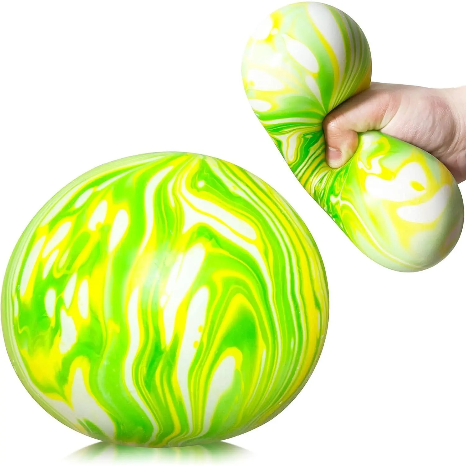 Giant Dough Balls Fidget Toy - Stretchy Jumbo Stress Balls for Kids and Adults - Pull and Squeeze Sensory Ball Squishy Toys, 2025 Novelty Stress Relief Balls for ADHD, ADD, Autism (Green)