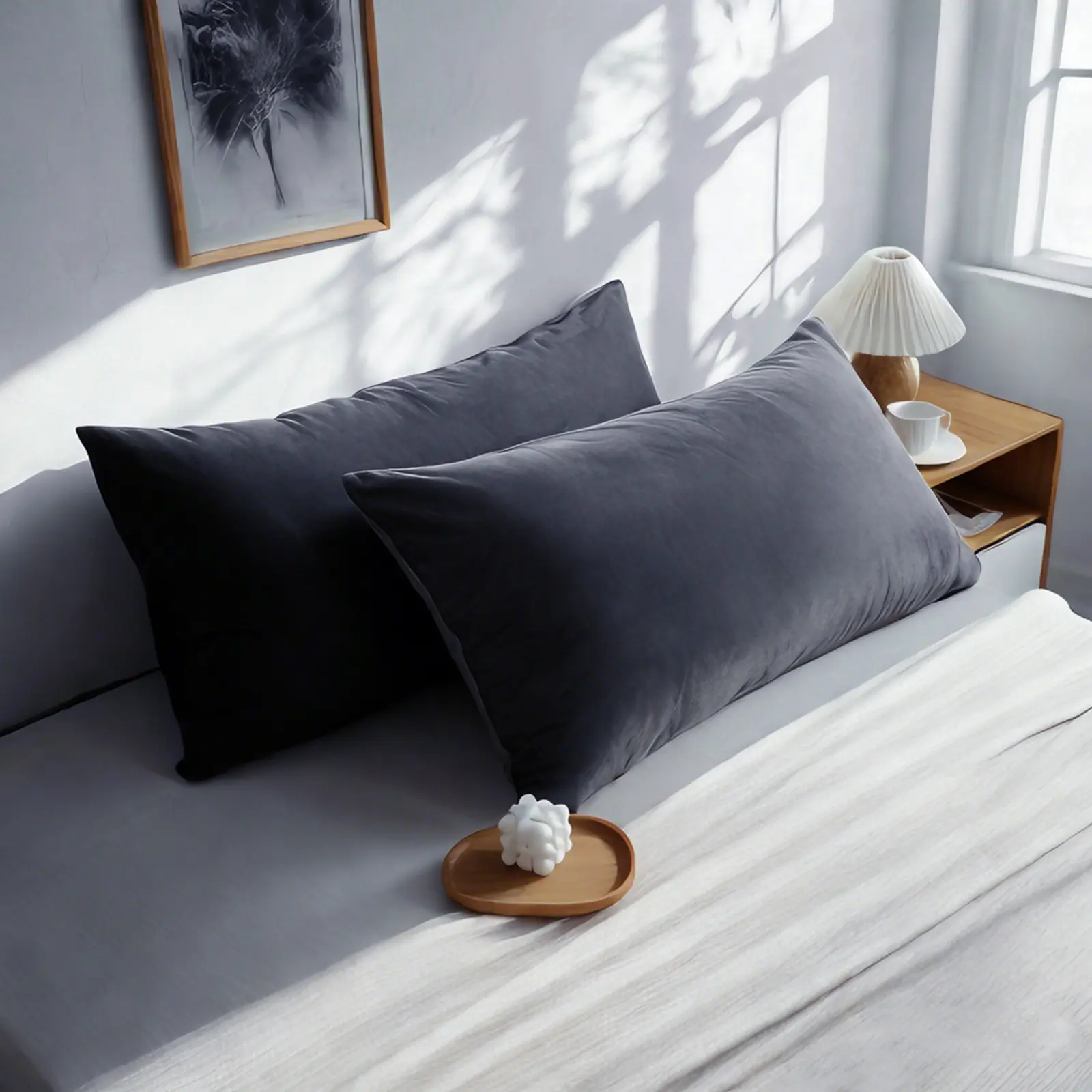 2 Velvet Pillowcases, Luxuriously Soft and Cozy Pillow Cases with Zipper Closure‎