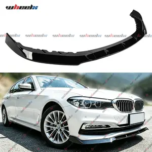 2017-2020 – BMW G30 5 Series – (G30/G31/G38) – 3-Piece Front Lip | Carbon Fiber Look Gloss Black | M Sport OK | NOT for M5!