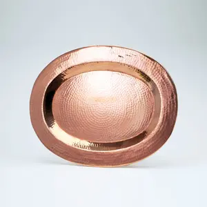 Copper Thessaly Oval Platter Plate - Classic Design, Elegant Finish, Ideal for Dining and Special Occasions Equipment Aesthetic Handmade