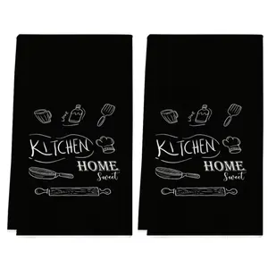 2-Pack Kitchen Towels, Ultra-Fiber Absorbent Cloths, Cooking Baking Tea Towels, Dishwashing Scrubbers, Soft High-Absorption, Kitchen Decor