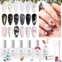 8Pcs Glitter Gel Top Coat