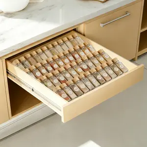 UFORU  4/8 piece transparent acrylic spice drawer storage box | expandable double-layer spice drawer inner box | can be used for drawer transparent acrylic kitchen storage artifact