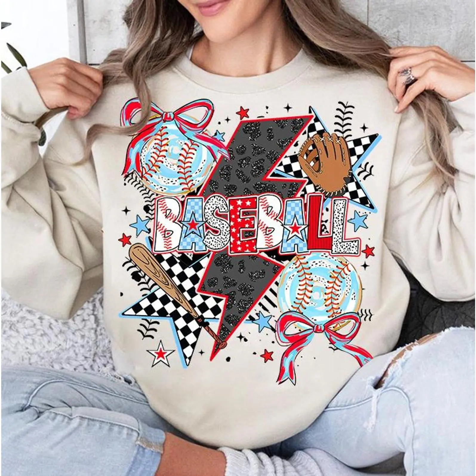 Baseball Game Day Coquette Comfort colors Shirt, Brushstroke Baseball Coquette Game Day Crewneck Sweatshirt, Baseball Bow Mama Game Day T-shirt Sweater