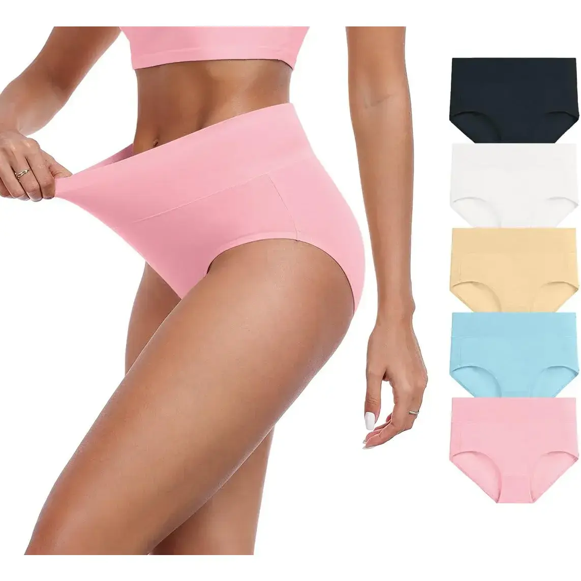 Womens Cotton Postpartum Underwear High Waisted Full Coverage Panties Plus Size & Regular