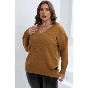 PLUS SIZE CABLE KNIT SWEATER