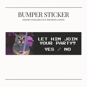 BUMPER STICKER Medieval Fantasy Cat Bumper Magnet/Sticker - Funny Meme Video Game Dark Fantasy Car Magnet, Gift for Fantasy Lovers, Game Enthusiasts, Cat Lovers