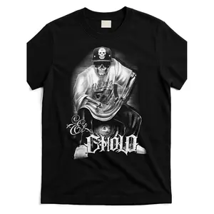 Women's Stylish Chicano Mexican Skull Gangster Graphic Short-Sleeve Streetwear T-Shirt - Heavyweight Soft Stretch Cotton, Unisex Casual Everyday Top, Machine-Washable