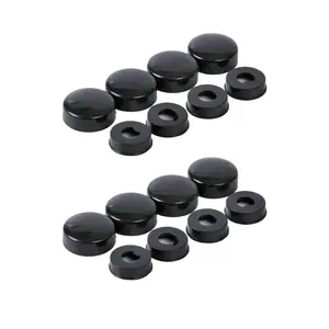 License Plate Frame Screw Caps 8-Piece Black Bolt Covers for Car Truck Van