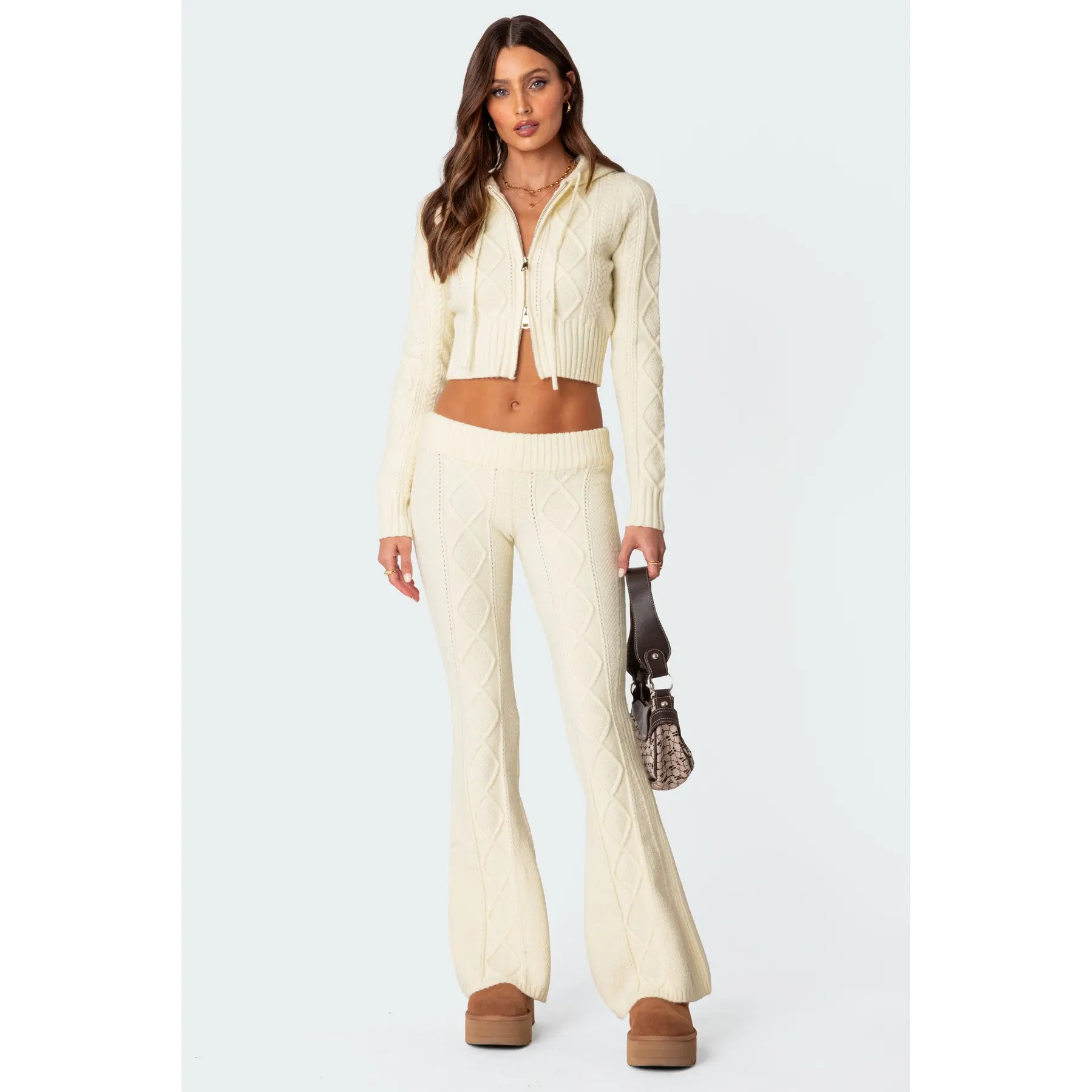 Ray Cable Knit Flared Pants Ray Cable Knit Flared Pants