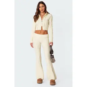 Ray Cable Knit Flared Pants