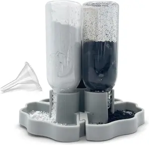 Hermit Crab Gravity Feeder - 3 Well feeders - for Greensand, Oyster Shell Flour and Worm castings by Snout and Shell
