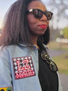 Lambda Zeta Houndstooth 4 X 4 Iron On Patch