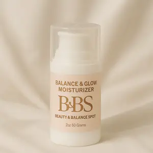 BBS Balance & Glow Moisturizer - Silky Lightweight Formula with Aloe Apple Extract & Hyaluronic Acid for Hydrated Glowing Skin 2oz 60 Grams