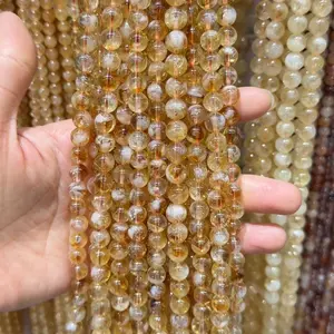 Natural Citrine Beads Crystal Beads for DIY Bracelets Jewelry Creation Versatile Natural Charm Ideal for Crafting Unique Pieces 38cm Strand