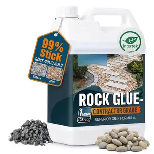 Rock Glue for Landscaping 1 Gallon - Contractor Grade Mulch & Gravel Binder with  Grip, -Weather Resistant, Stronger Hold & Long-Lasting for High-Traffic Walkways, Pebble