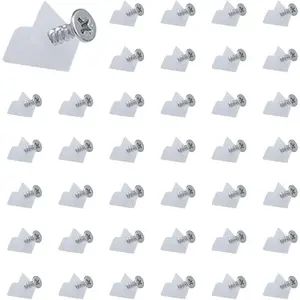 100 Pcs Plastic Angle Code Bracket Fasteners, Sagging Drawer Bottom Support Brackets, Drawer Bottom Support Brackets Mending Wedges, Repair Mending Wedges, PlasticAngle Code Drawer Fastener
