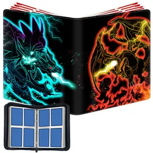 4-Pocket Card Binder Compatible with Pokémon Card TCG, 50 Double-Sided Pages for 400 Cards Pocket Premium PU Binder for Gaming Cards, Collectible for Sports Trading Card Game, Trading Card Album