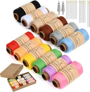 30 Pcs Sewing Thread Kit, 12 Colors 400 Yards per Polyester Thread Spools with Needles and Threaders for Hand & Machine Sewing, Emergency and Travel, DIY and Home