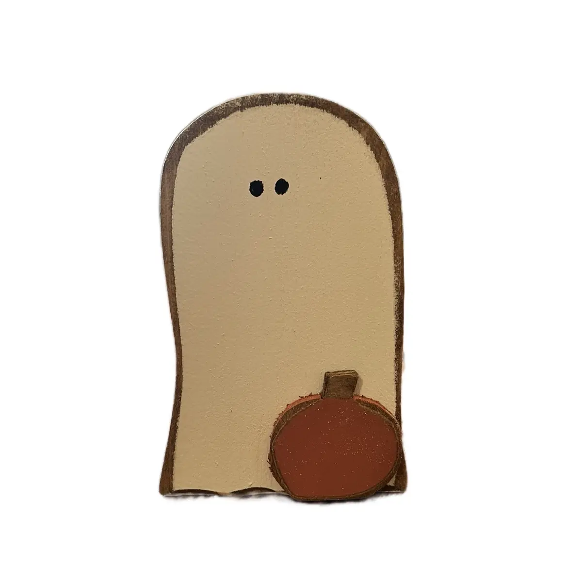 Farmhouse style wooden ghost with pumpkin. Decor Ornaments Small