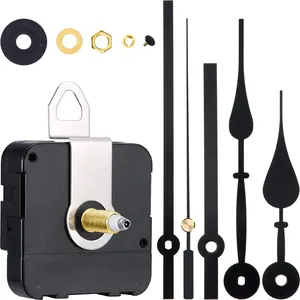 High Torque Long Shaft Clock Movement Mechanism Wall Quartz Clock Mechanism Kit with 2 Different Pairs of Hands Clock DIY Repair Parts Motor Replacemen(Color Set 1, Shaft Length 4/5 Inch/ 20 Mm) Hicarer