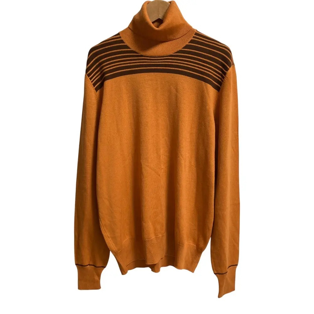 Pre-owned HERMÈS Wool Small Leather Goods Turtleneck Knit Sweater M