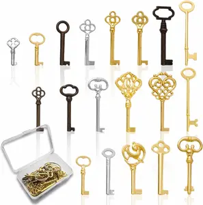 19Pcs Universal Hollow Barrel Skeleton Key Replacement Set - for Vintage Antique Furniture, Cabinet Doors