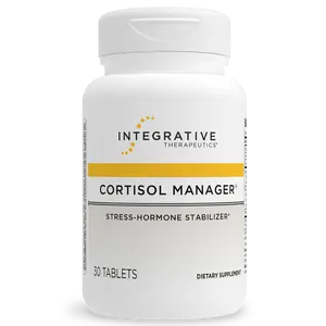 Integrative Therapeutics Cortisol Manager - Ashwagandha & L-Theanine Blend for Stress Relief & Calm Relaxation, Restful Sleep - 30 Tablets - Healthcare Supplement