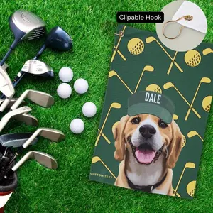Custom Pet Golf Towel With Pet Photo Personalized Dog Name Golf Towel Custom Cat Golf Rag Golf Gifts For Him Dog Lover Gifts Golf Lover Gift