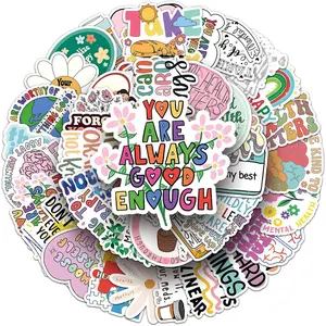 100PCS Mental Health Stickers,Mental Health Awareness Decals Vinyl Waterproof Stickers for Water Bottle Laptop Luggage Helmet Skateboard Guitar Scrapbook Phone Gifts