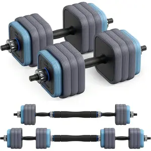 Pair Of Adjustable Dumbbells, 22/35/44/66/88lbs Free Weight Set With Connector, 3 In1 Hand Weights Dumbbells Set Used As Dumbbell, Barbell, Push Up Stand, Fitness Exercises For Home Gym Women/Men