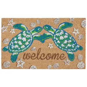Liora Manne Natura Seaturtle Welcome Mat Natural 18" x 30"