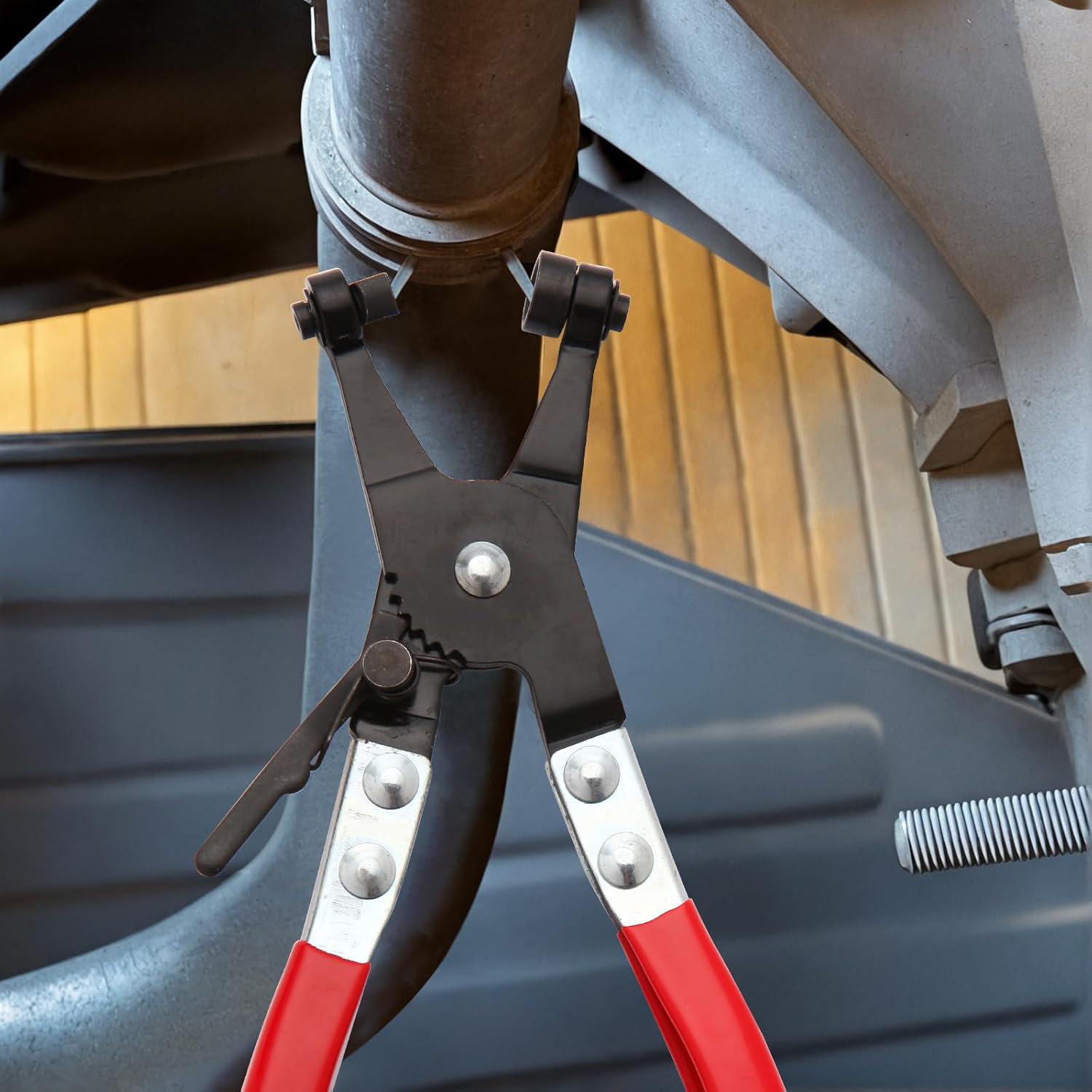 Hose Clamp Pliers with Swivel Flat Band Jaws Automotive Repair and Maintenance Tool for Automotive Cooling Systems Radiators Heaters Water Hoses