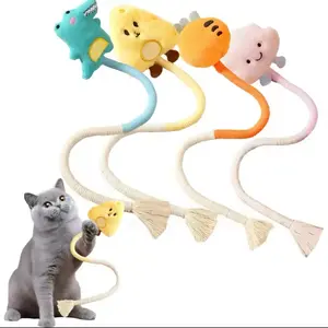 Cat Scratcher Rope Toy - Cotton Chewing Toy with Bite-Resistant Design, Cute Cat Shapes, and Paw Claws for Cats