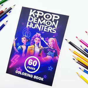 Kpop Devil Hunter Coloring Book, Perfect Gift for Fans, High-Quality Paper, Stress Relief and Creativity, Essential Art Supplies,Demon Hunters Kpop Merch