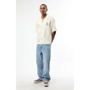 Pacsun Men's Logan Relaxed Straight Jeans Light Blue