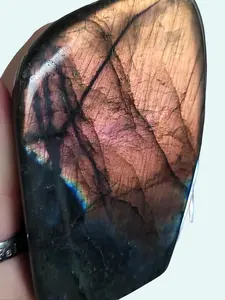 Sunset Labradorite FreeForms Gray with Flashy Purple, Orange, or Blue Flash