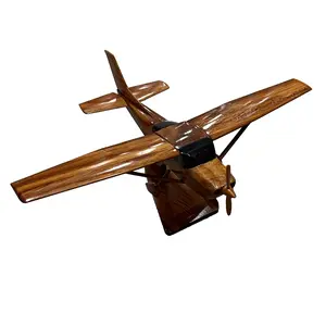 Cessna 182 Mahogany Wood Desktop Airplane Model.